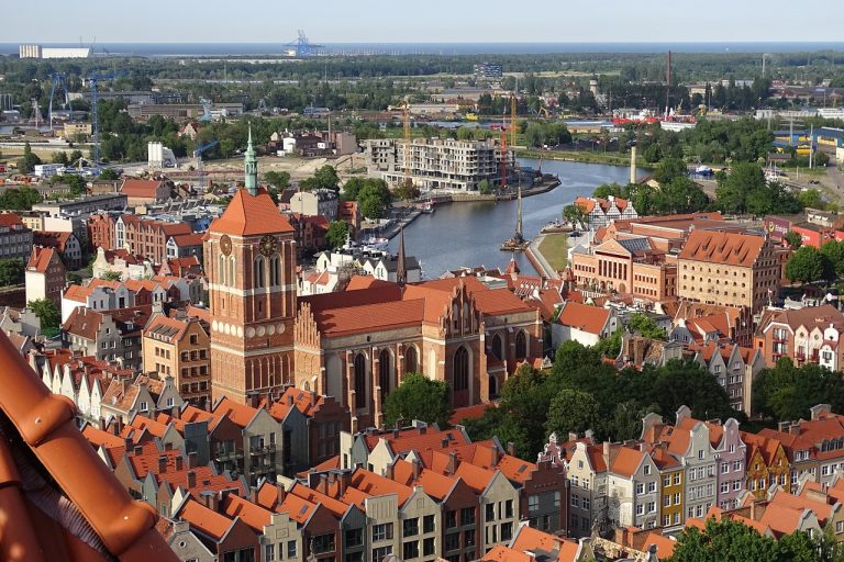 Vista panorámica de Gdansk donde se puede contratar free tours