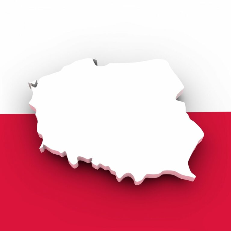 Fronteras de Polonia y la bandera de Polonia