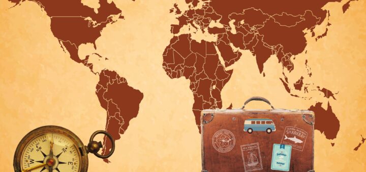 El mapa del mundo con la maleta